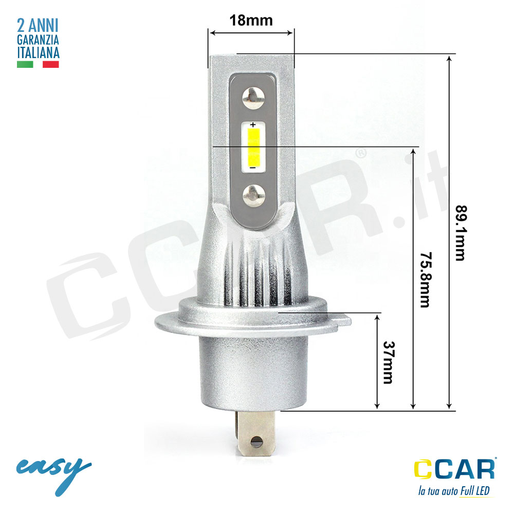 lampade led h7 misure
